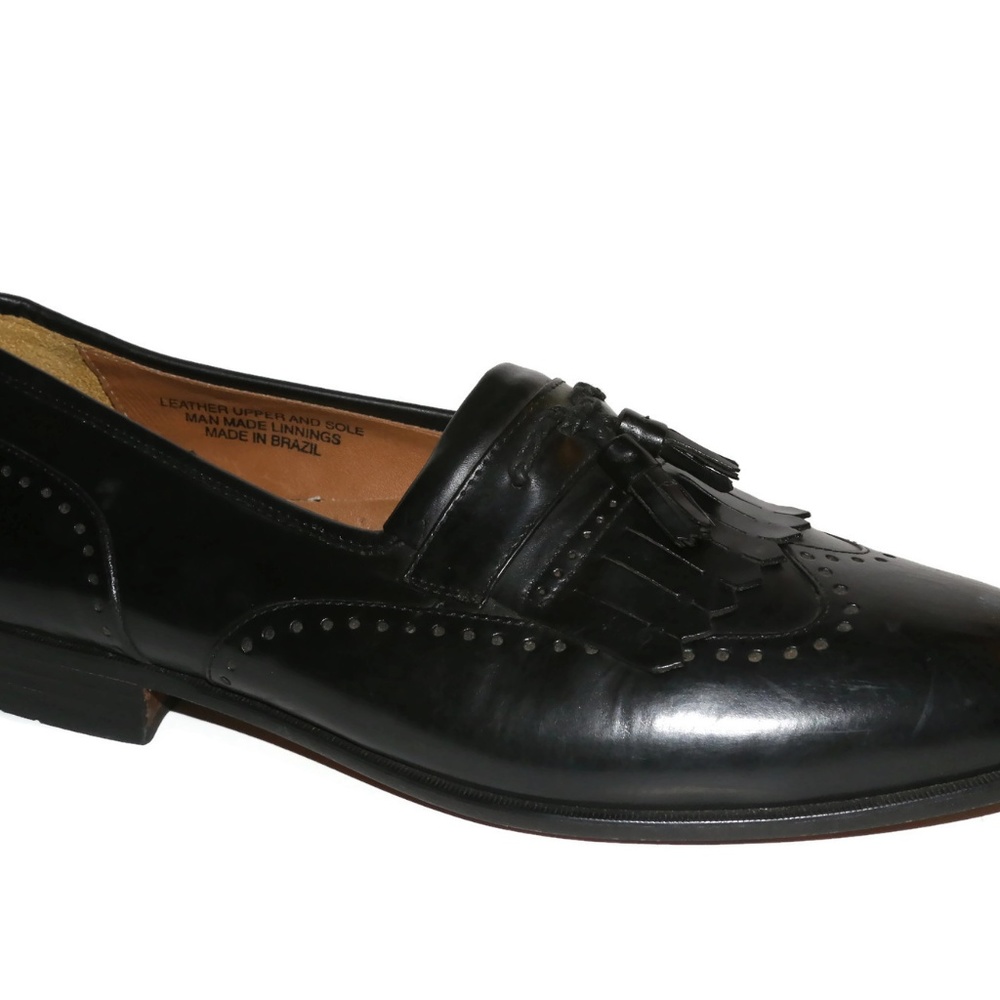 Stacy Adams Sz 11 M Black Comfort-flex Wing Tip